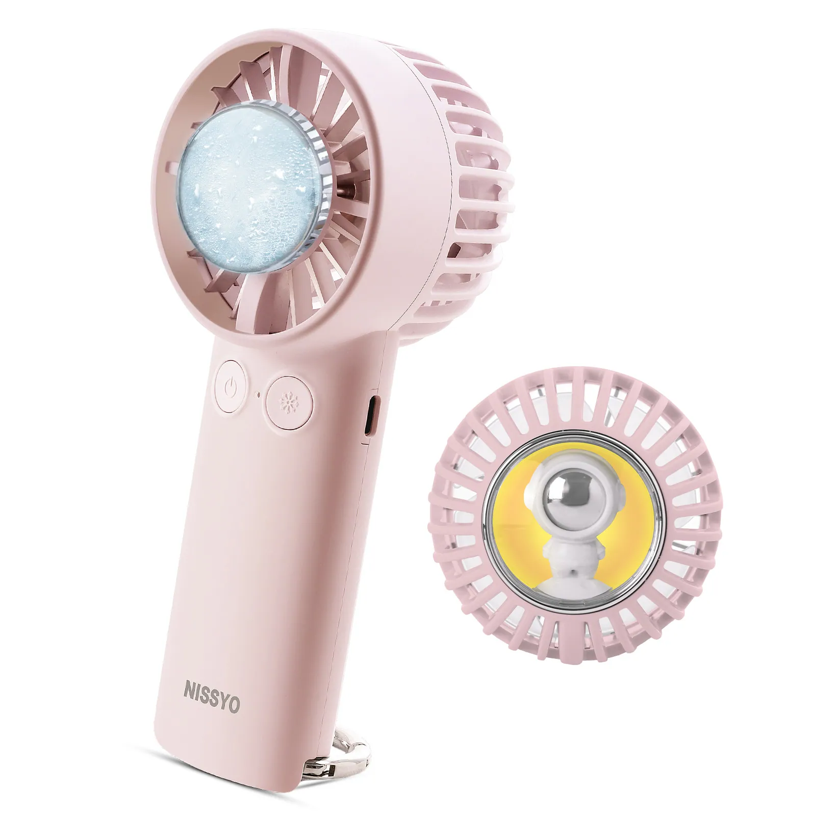 冷却プレート付きハンディファンの使用イメージ